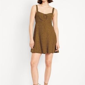 Fit & Flare Crepe Mini Dress